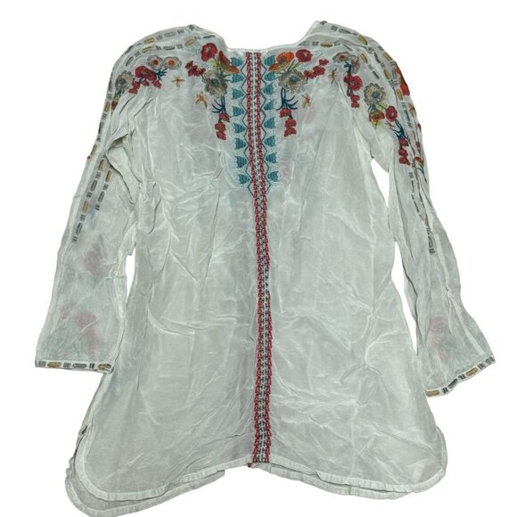 Johnny Was Autumn Bloom Embroidered Front Ties Long Sleeve Peasant Tunic Small - Picture 3 of 7